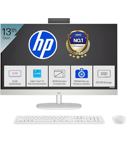 HP All-in-One PC Intel Core i7 8世代 WQHD HP Pavilion Core i7 8th Gen 27-inch FHD Touch AIO PC (16GB/2TB HDD